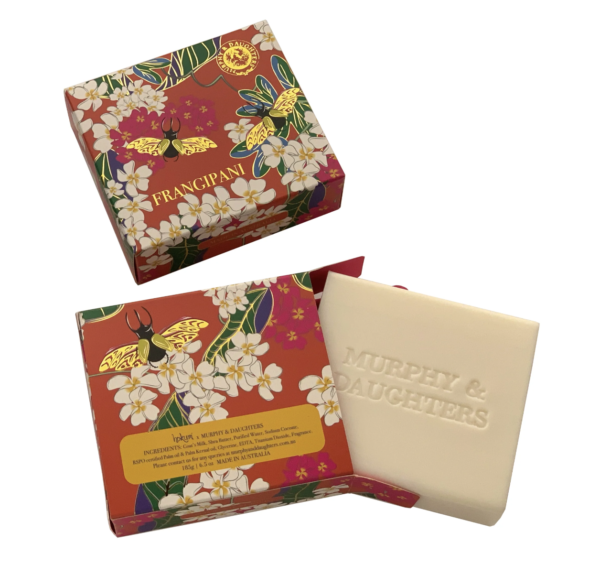 Frangipani soap in red box