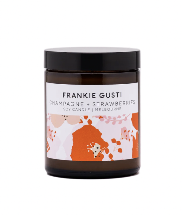 Frankie Gusti Champagne and Strawberries Soy Candle