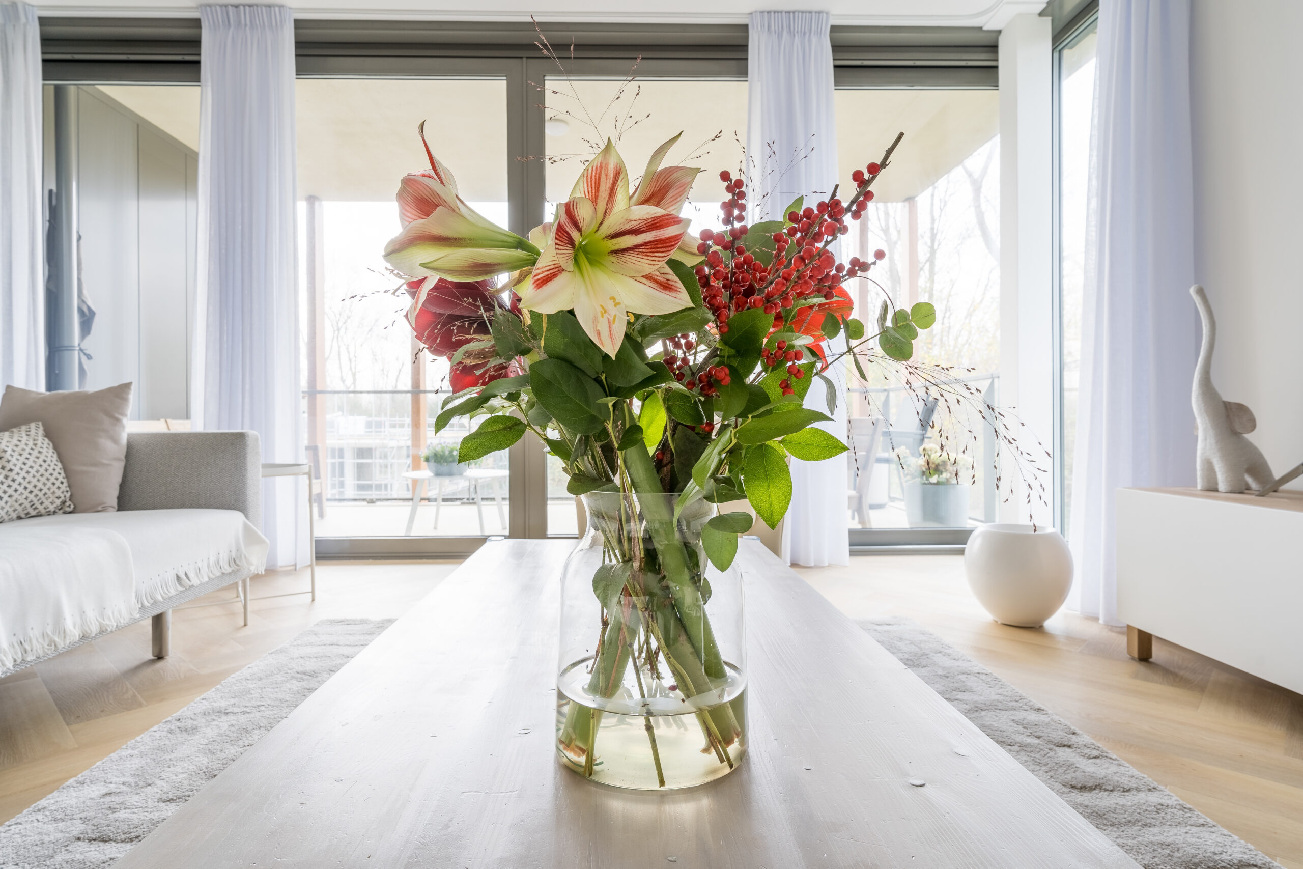 Mixed flowers in a vase