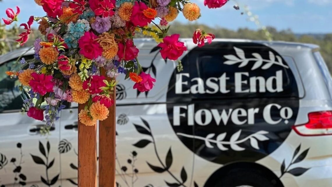 East End Flower Co. delivery van at Newcastle wedding